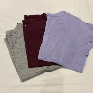 GAP Short Sleeve Tees - Gray, Burgundy, Lavender